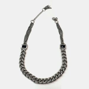 White House Black Market Heavy Silver Tone Chain Necklace 21"